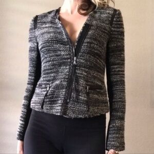 Rebecca Taylor boucle tweed jacket in salt & pepper